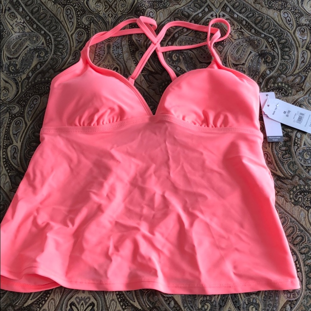 Time and True Coral Swim Top Size M (8-10) NWT